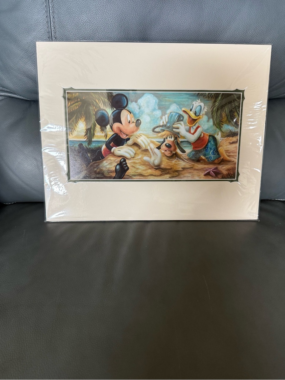 Disney Mickey,Castaway Cay Fun, Beach Scene Wall Art - Blue, Tan, Green